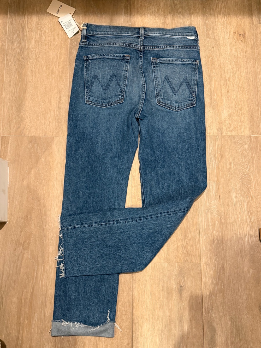 NWT MOTHER The Scrapper Cuff Ankle Fray Jeans Size 26 - Picture 5 of 9